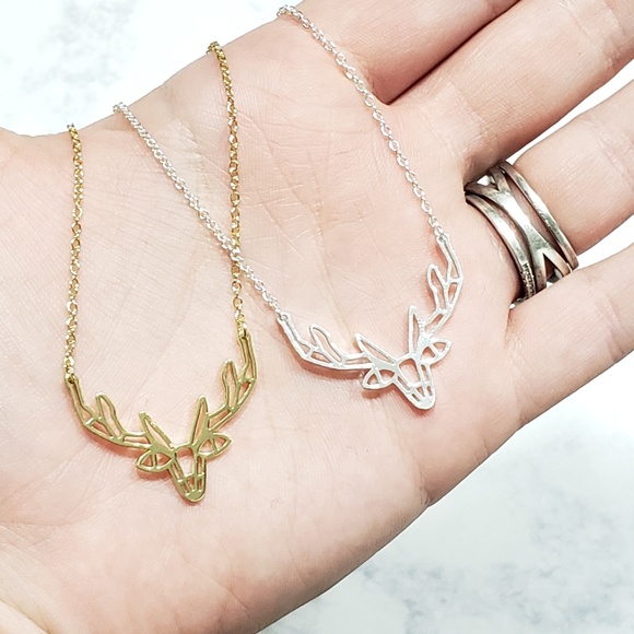 Deer Geometric Necklace - Picture 2 of 2